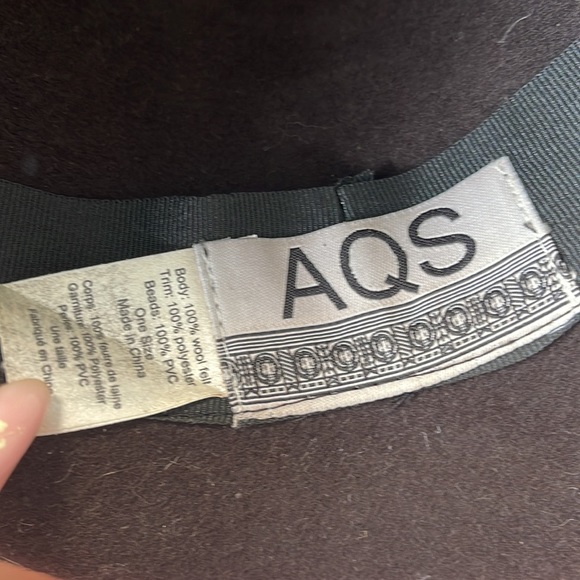 Anthropologie dark Brown Woolen Rancher hat with green beaded detail - Picture 2 of 3